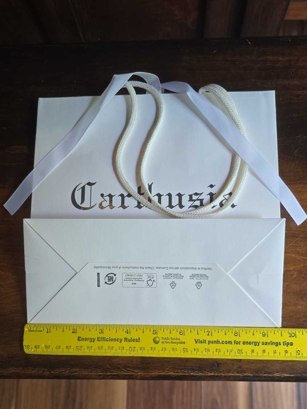 Cartusia Skinlab White Paper Gift Bag With Rope & Ribbon Handles